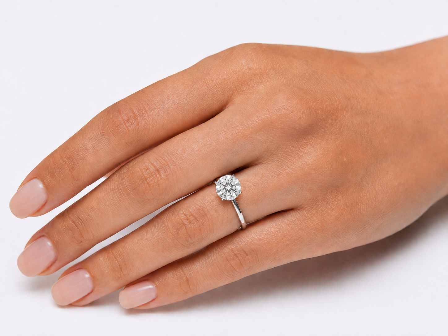 2ct ring on hand