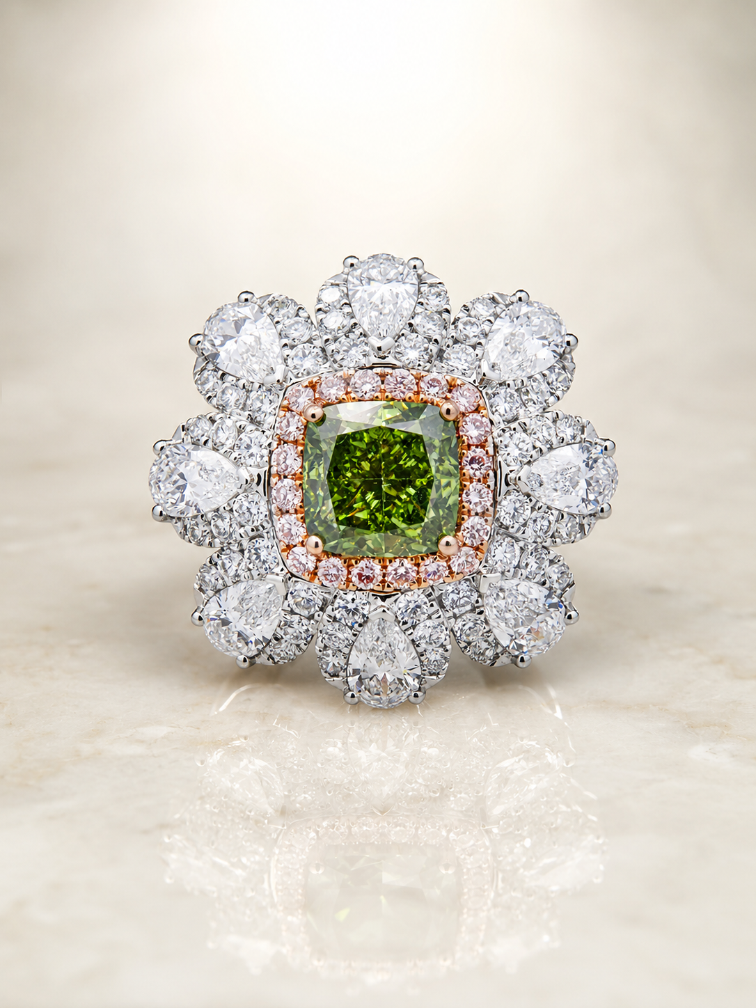 Fancy Green Diamond Ring